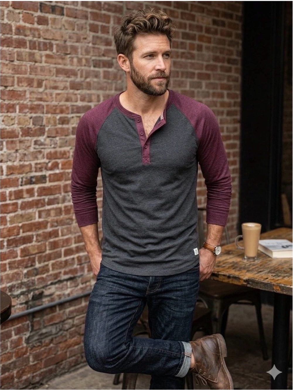 The Normal Brand Puremeso Retro Raglan Henley